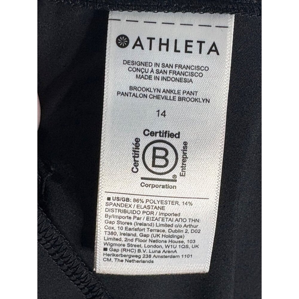 Athleta Brooklyn Mid Rise Ankle Pant Black-sz 14 - Picture 10 of 10